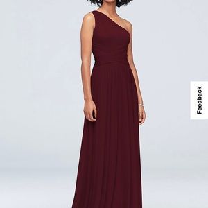 David’s Bridal Wine Bridesmaid Dress